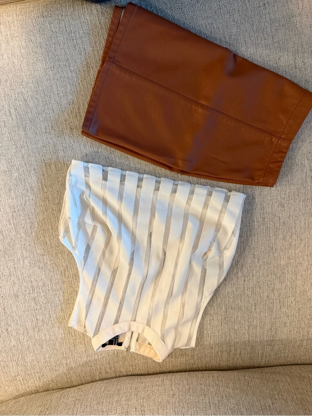 Forever 21 Brown Faux Leather Mini Skirt